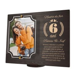 Placheta personalizata aniversare 6 ani – Nunta de fier