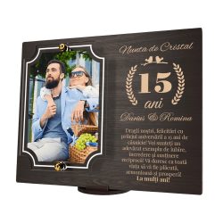 Placheta personalizata aniversare 15 ani – Nunta de cristal