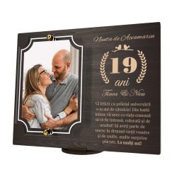 Placheta personalizata aniversare 19 ani – Nunta de acvamarin