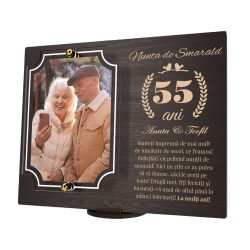 Placheta personalizata aniversare 55 ani – Nunta de smarald