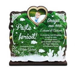 Trofeu personalizat cu licheni de Paste – Pentru nasii de botez