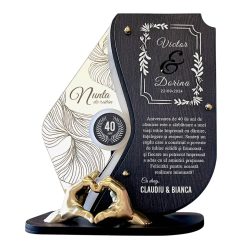 Trofeu personalizat 40 ani  – Nunta de rubin – Manute