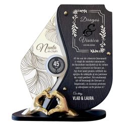 Trofeu personalizat 45 ani  – Nunta de safir – Manute