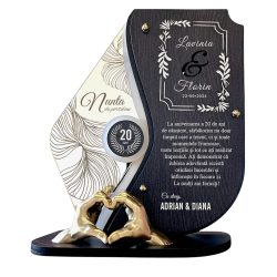 Trofeu personalizat 20 ani  – Nunta de portelan – Manute