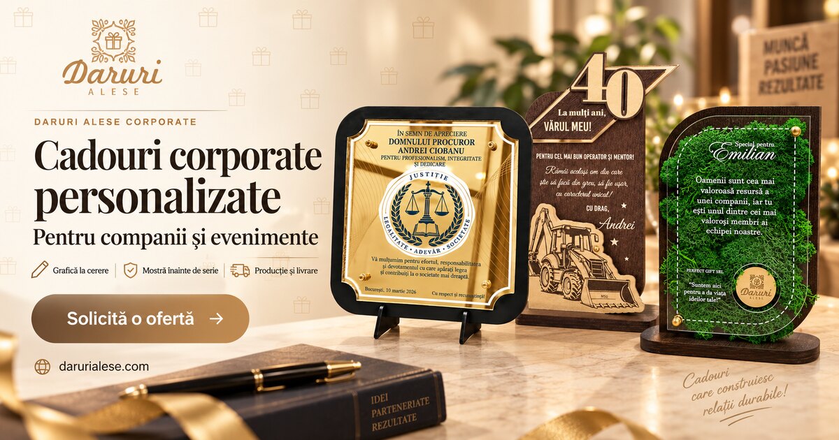 Cadouri corporate personalizate Daruri Alese pentru companii și evenimente
