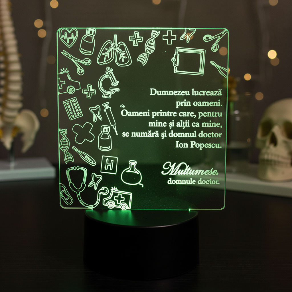 Trofeu LED - Cadou pentru doctor Trofeu LED - Cadou pentru doctor