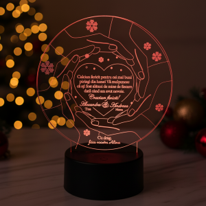 Cadou personalizat Trofeu LED pentru parinti - Craciun
