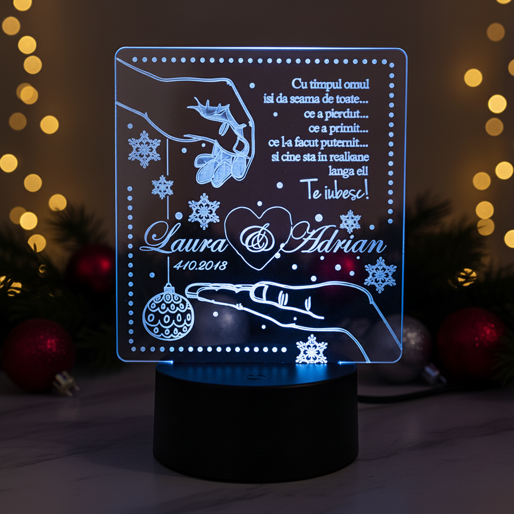 Cadou personalizat Trofeu LED pentru iubita/a Cadou personalizat Trofeu LED pentru iubita/a