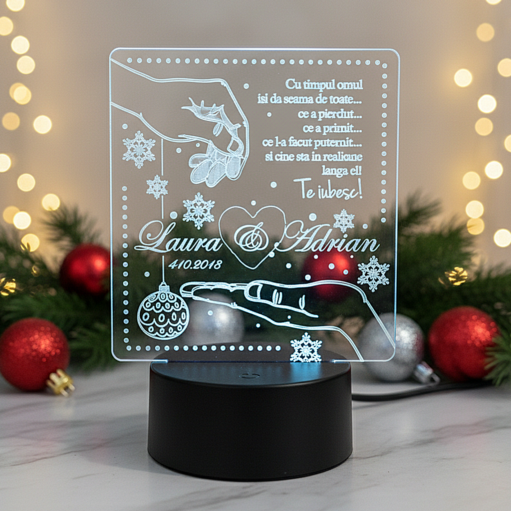 Cadou personalizat Trofeu LED pentru iubita/a Cadou personalizat Trofeu LED pentru iubita/a