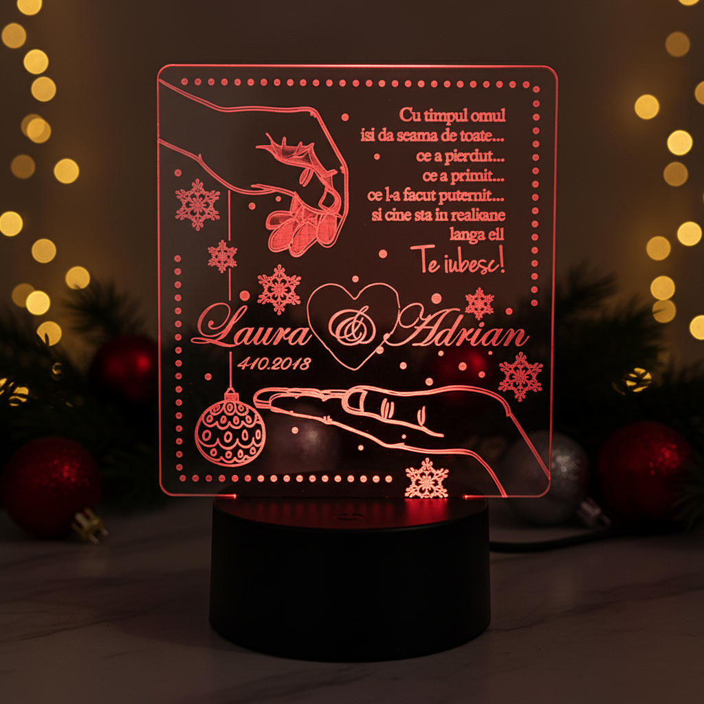 Cadou personalizat Trofeu LED pentru iubita/a Cadou personalizat Trofeu LED pentru iubita/a