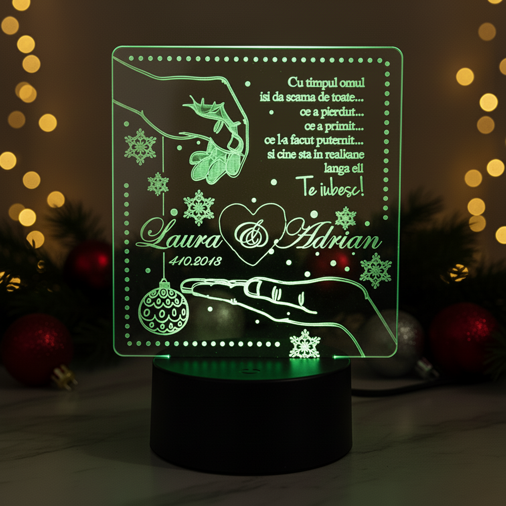 Cadou personalizat Trofeu LED pentru iubita/a Cadou personalizat Trofeu LED pentru iubita/a