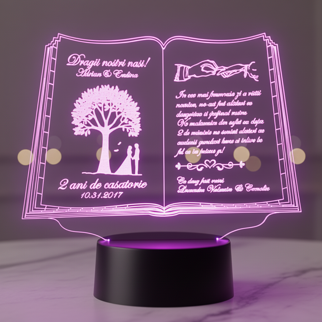 Cadou personalizat Trofeu LED - Pentru nasi - Carticica Cadou personalizat Trofeu LED - Pentru nasi - Carticica