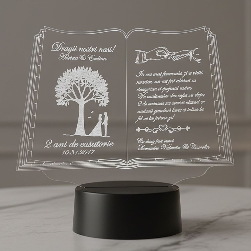 Cadou personalizat Trofeu LED - Pentru nasi - Carticica Cadou personalizat Trofeu LED - Pentru nasi - Carticica