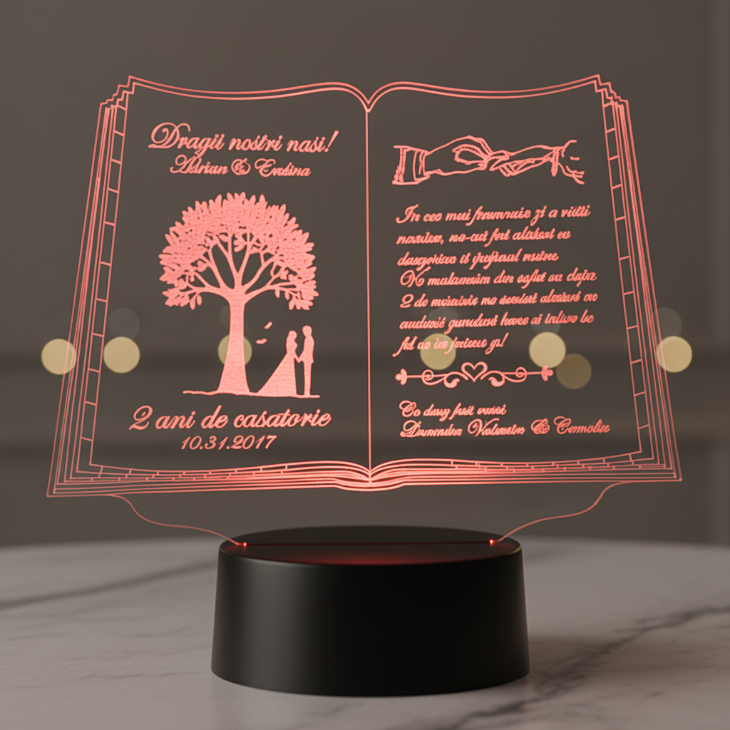 Cadou personalizat Trofeu LED - Pentru nasi - Carticica Cadou personalizat Trofeu LED - Pentru nasi - Carticica