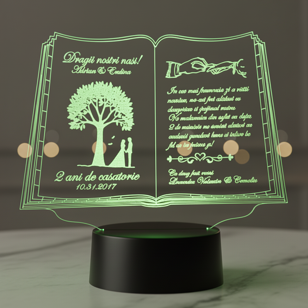 Cadou personalizat Trofeu LED - Pentru nasi - Carticica Cadou personalizat Trofeu LED - Pentru nasi - Carticica