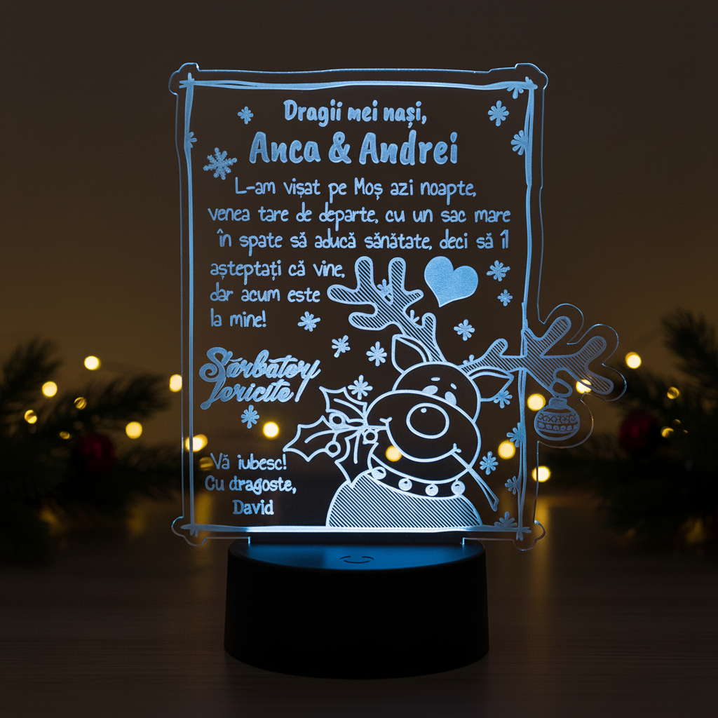 Trofeu de Craciun personalizat - Cadou pentru nasii de botez