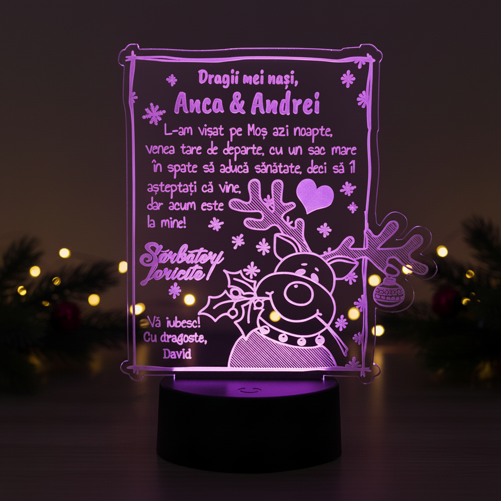 Trofeu de Craciun personalizat - Cadou pentru nasii de botez