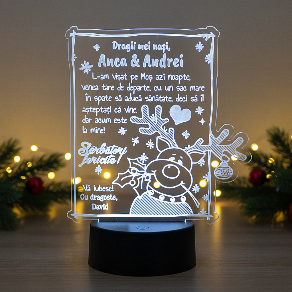 Trofeu de Craciun personalizat – Cadou pentru nasii de botez