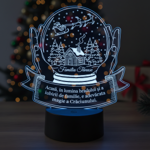 Trofeu personaliza cu Led - Familia ta de Craciun