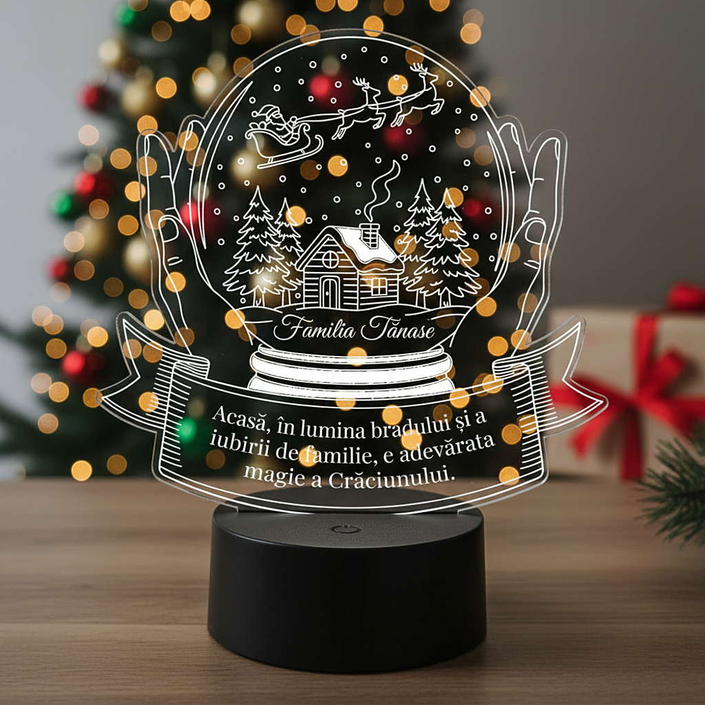 Trofeu personaliza cu Led - Familia ta de Craciun Trofeu personaliza cu Led - Familia ta de Craciun