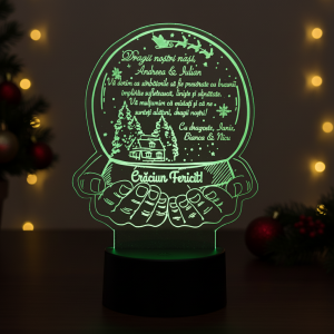 Trofeu Personalizat – Cadou glob de Craciun pentru nasi