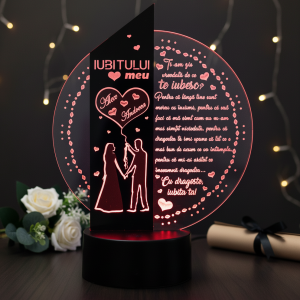 Cadou personalizat Trofeu LED – Iubitului meu