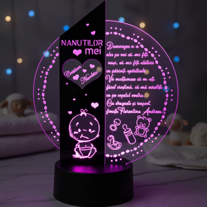Cadou personalizat Trofeu LED - Pentru nasi botez