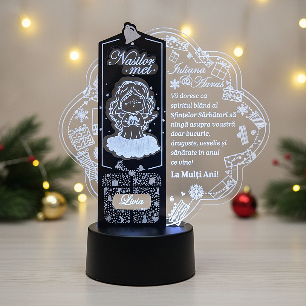 Trofeu LED de Craciun - pentru nanutii de botez Trofeu LED de Craciun - pentru nanutii de botez