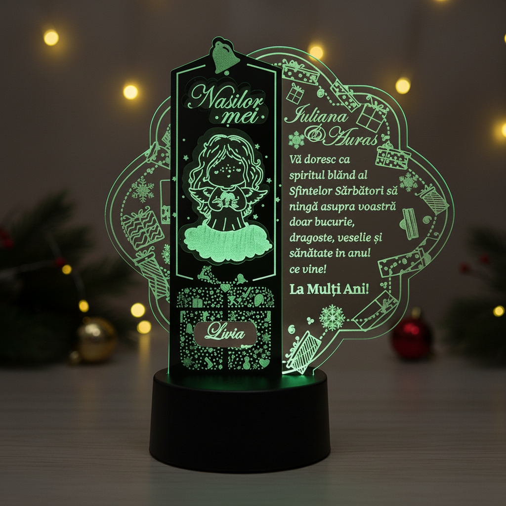 Trofeu LED de Craciun - pentru nanutii de botez Trofeu LED de Craciun - pentru nanutii de botez