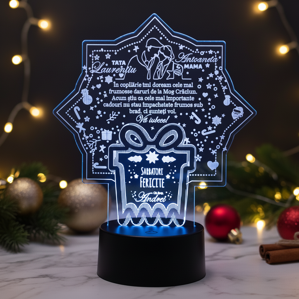 Trofeu LED de Craciun - pentru parinti Trofeu LED de Craciun - pentru parinti