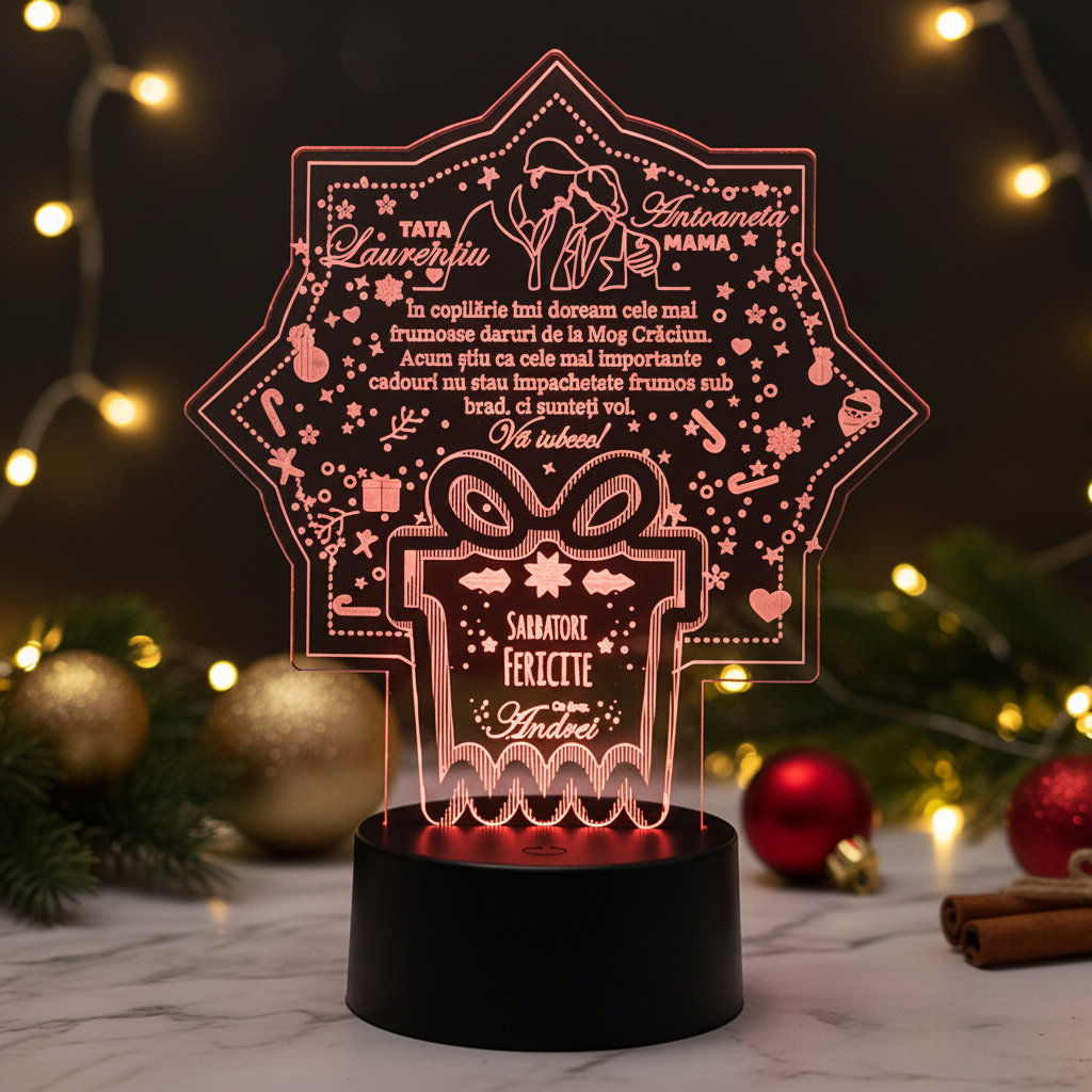 Trofeu LED de Craciun - pentru parinti Trofeu LED de Craciun - pentru parinti