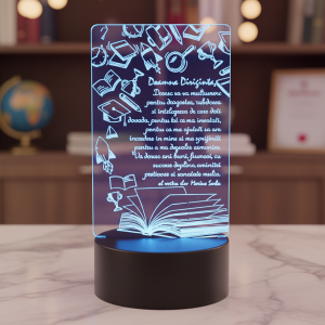 Cadou personalizat Trofeu LED – Diriginta Model 1