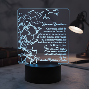 Cadou personalizat Trofeu LED – Special pentru Educatoare – Model 4