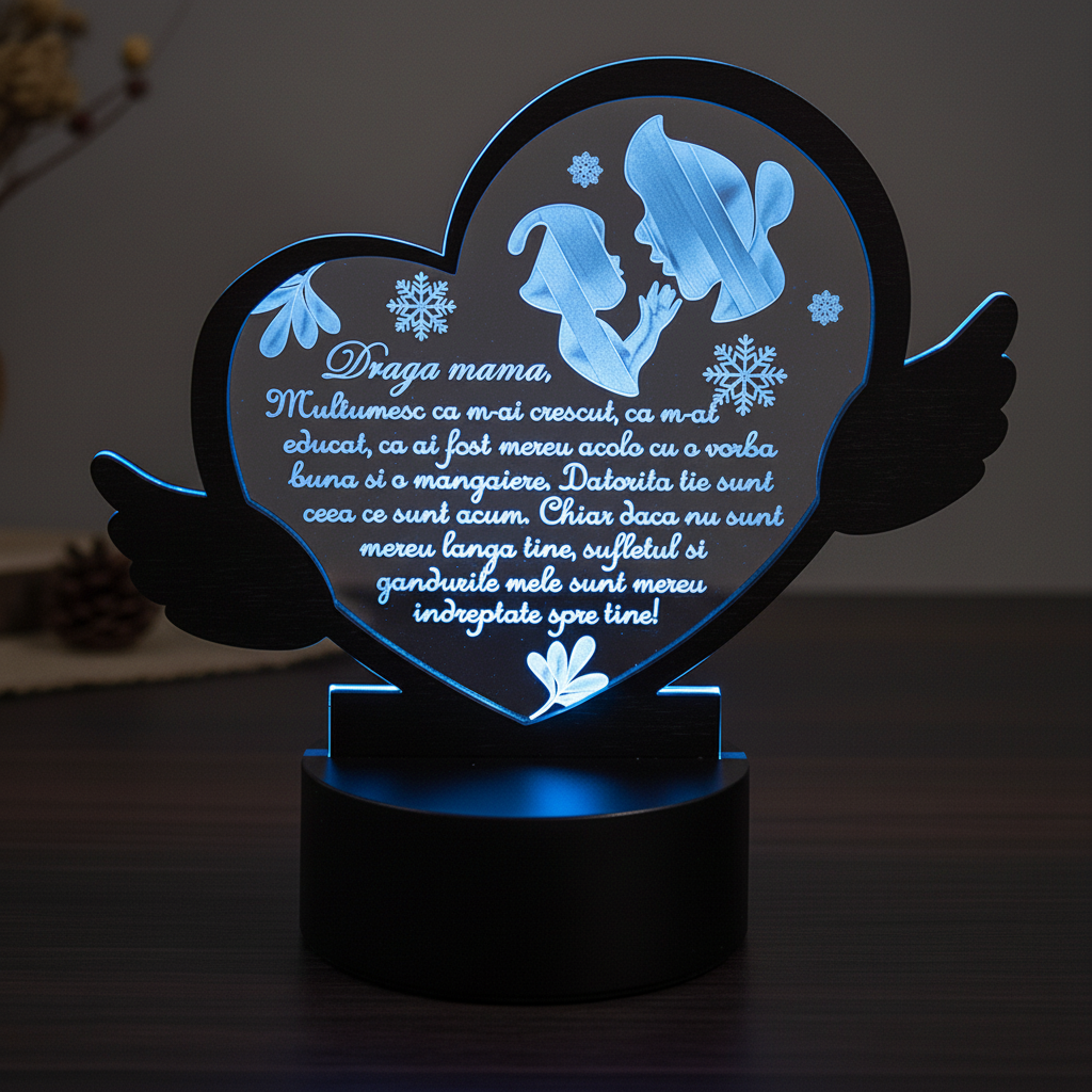 Cadou personalizat Trofeu LED - Pentru mama Model 2 Cadou personalizat Trofeu LED - Pentru mama Model 2