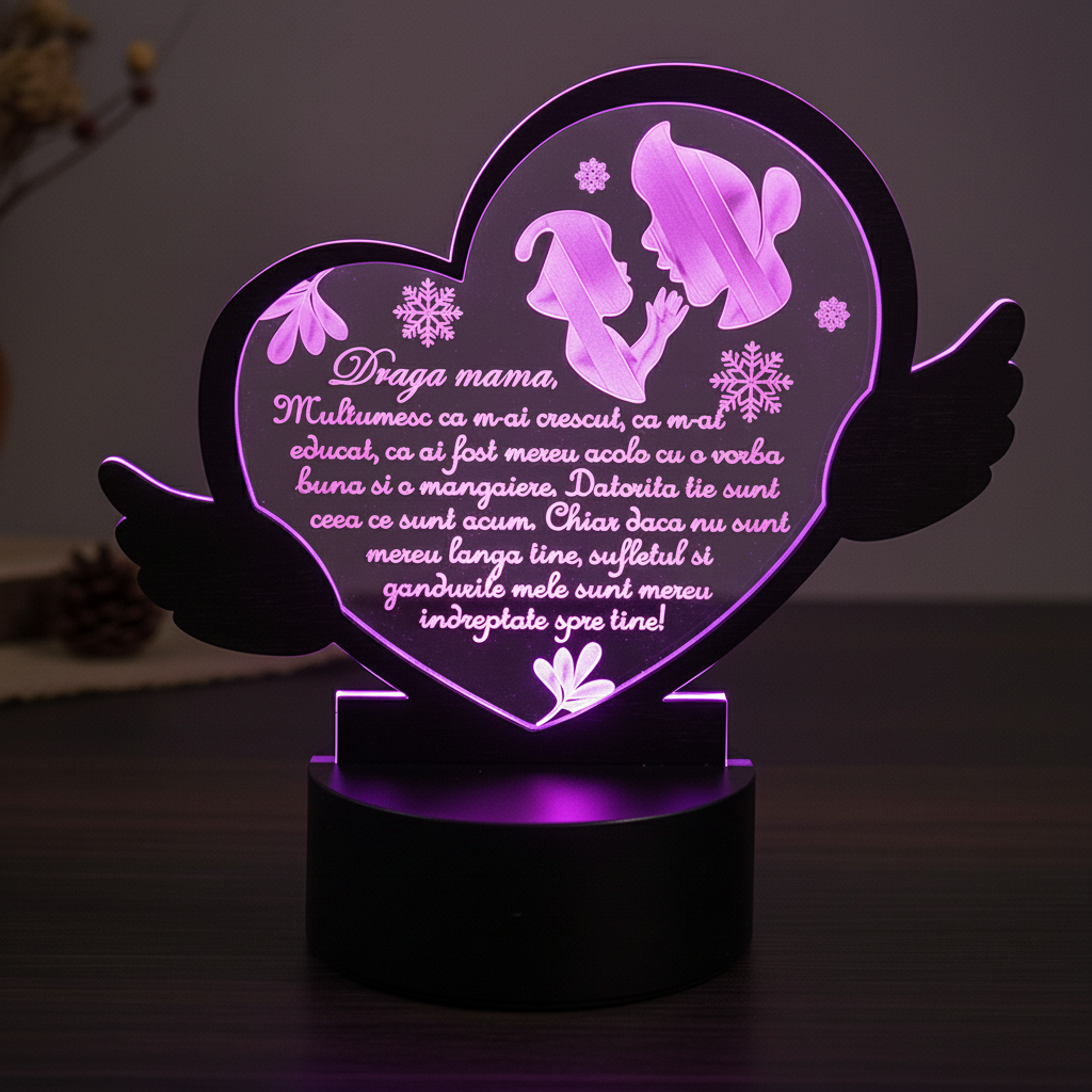 Cadou personalizat Trofeu LED - Pentru mama Model 2 Cadou personalizat Trofeu LED - Pentru mama Model 2