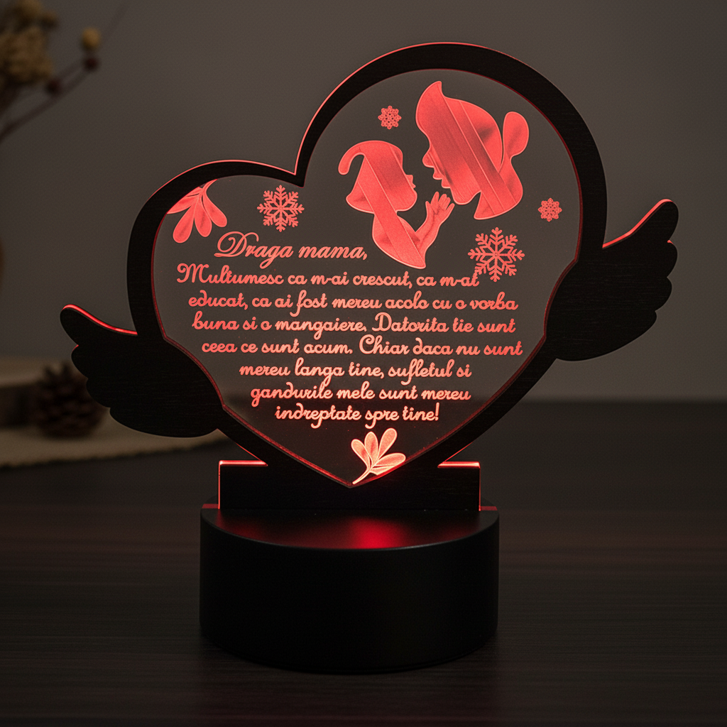 Cadou personalizat Trofeu LED - Pentru mama Model 2 Cadou personalizat Trofeu LED - Pentru mama Model 2