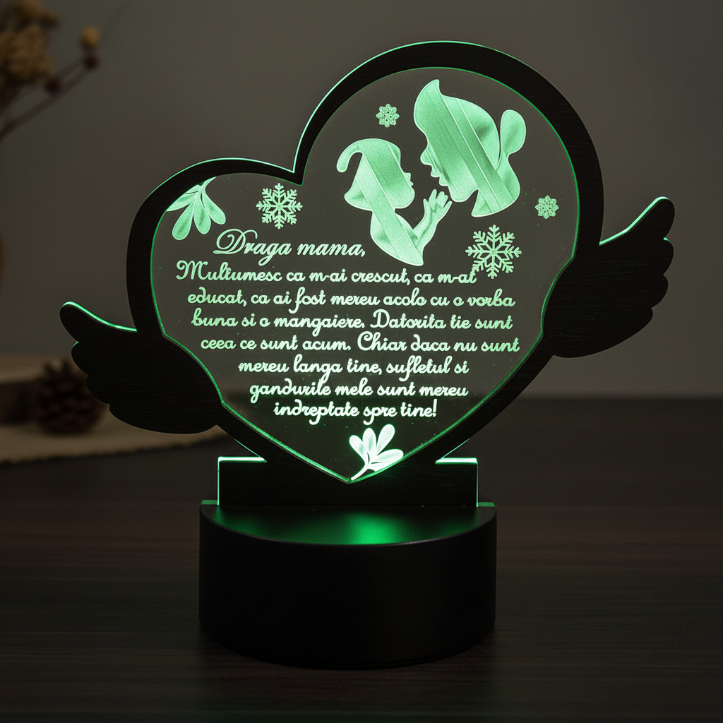 Cadou personalizat Trofeu LED – Pentru mama Model 2