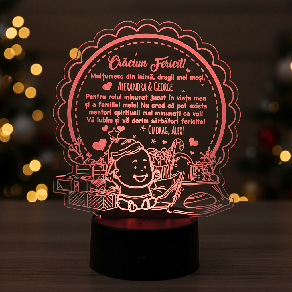 Lampa LED multicolor – Cadou mosi botez Craciun Lampa LED multicolor – Cadou mosi botez Craciun