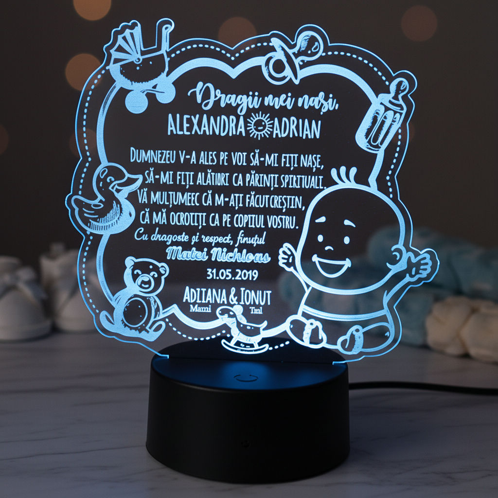 Lampa LED – cadou de multumire pentru nasi de botez
