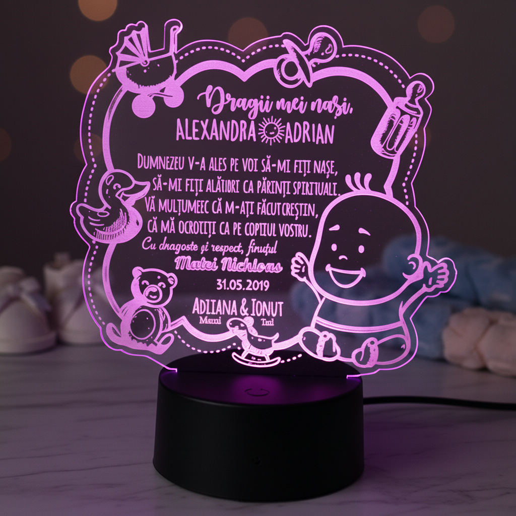 Lampa LED - cadou de multumire pentru nasi de botez