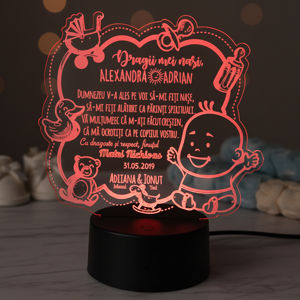 Lampa LED - cadou de multumire pentru nasi de botez
