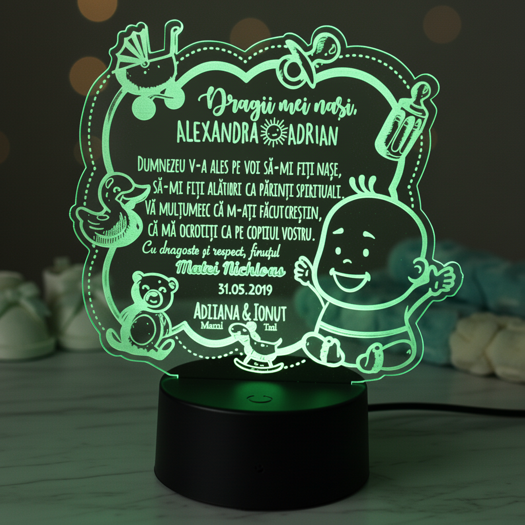 Lampa LED - cadou de multumire pentru nasi de botez
