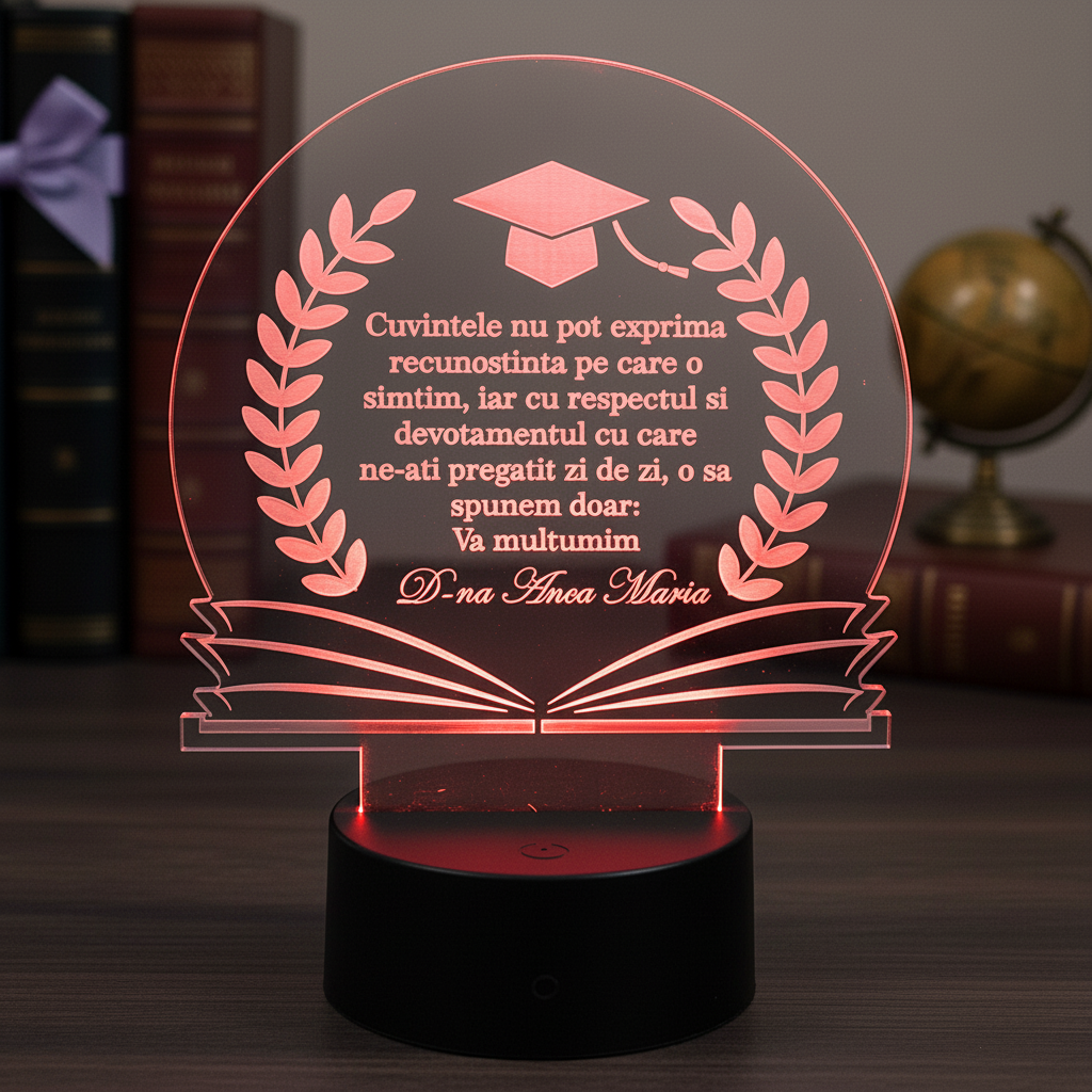 Cadou personalizat Trofeu LED - Profesor Model 2 Cadou personalizat Trofeu LED - Profesor Model 2