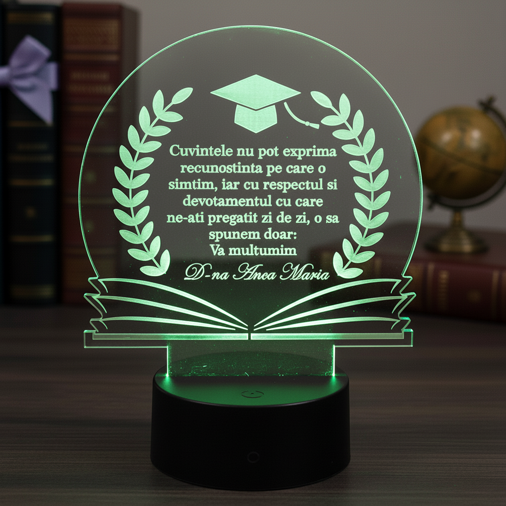 Cadou personalizat Trofeu LED - Profesor Model 2 Cadou personalizat Trofeu LED - Profesor Model 2