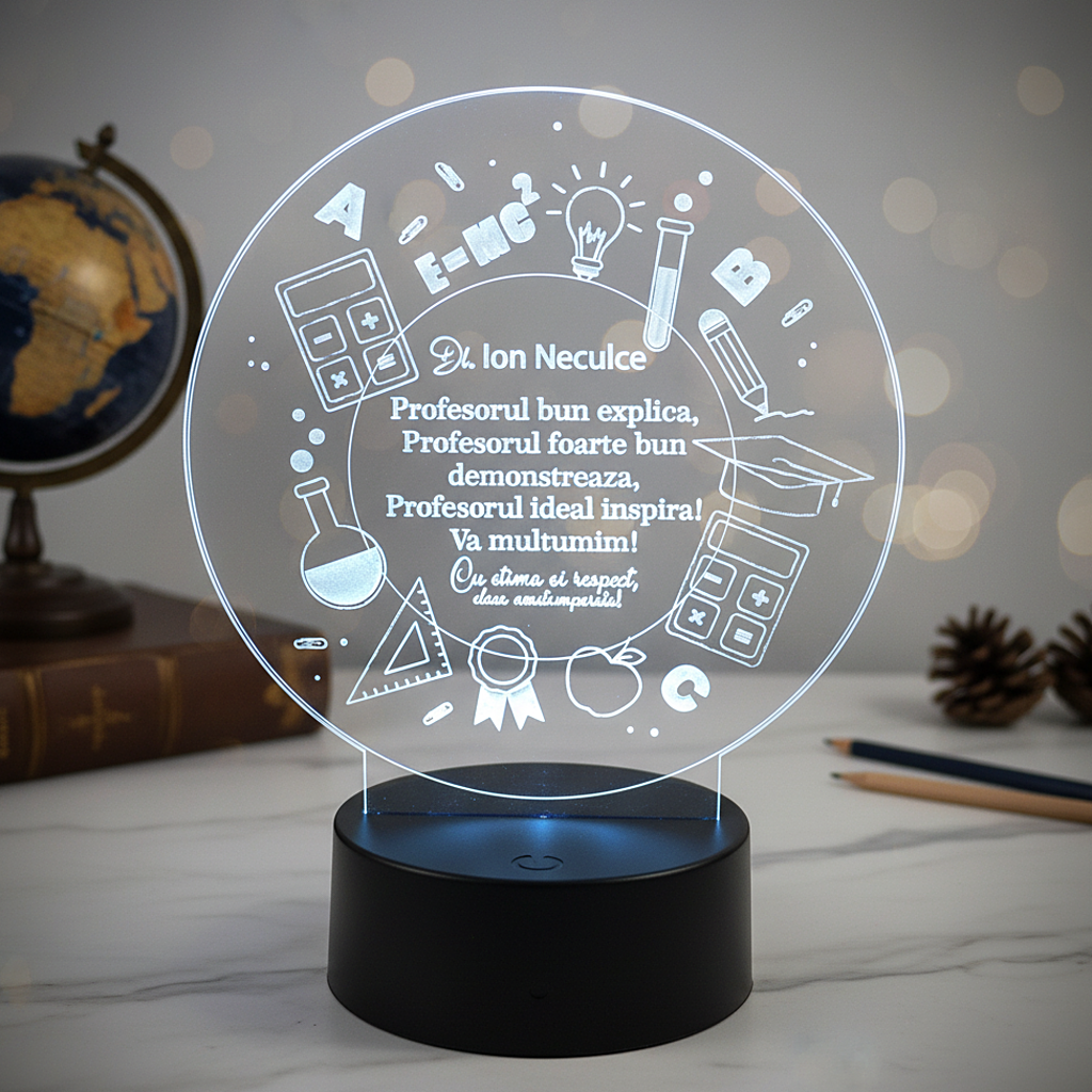 Cadou personalizat Trofeu LED - Special pentru Profesor - Model 5 Cadou personalizat Trofeu LED - Special pentru Profesor - Model 5