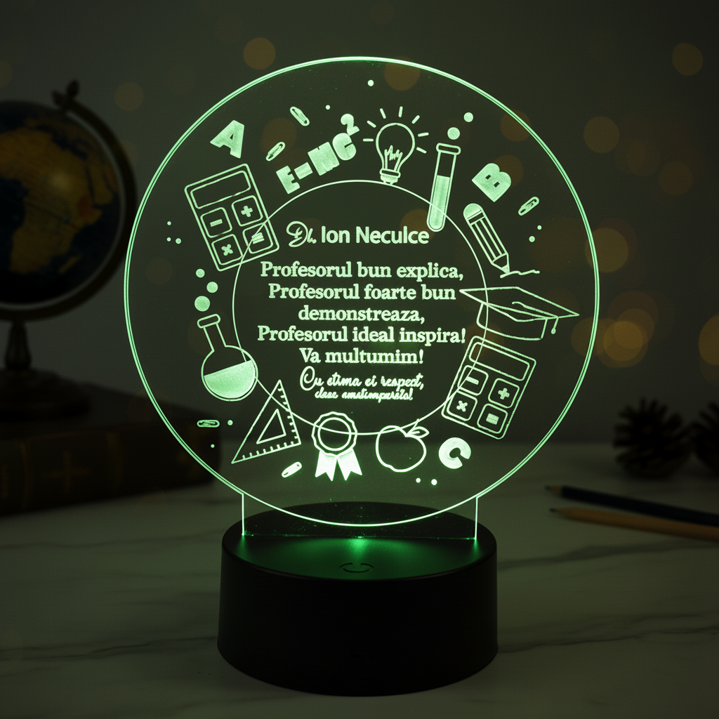 Cadou personalizat Trofeu LED – Special pentru Profesor – Model 5