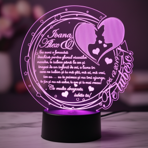 Trofeu LED – Cadou personalizat Te iubesc