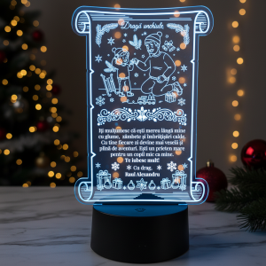 Cadou personalizat Trofeu LED -  Draga unchiule