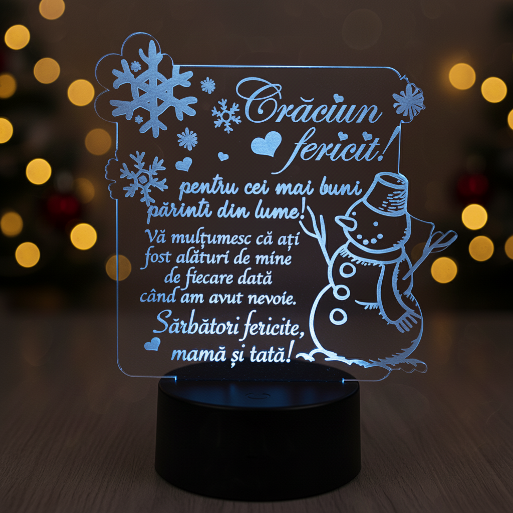 Trofeu LED multicolor - Trofeu pentru parinti de Craciun Trofeu LED multicolor - Trofeu pentru parinti de Craciun