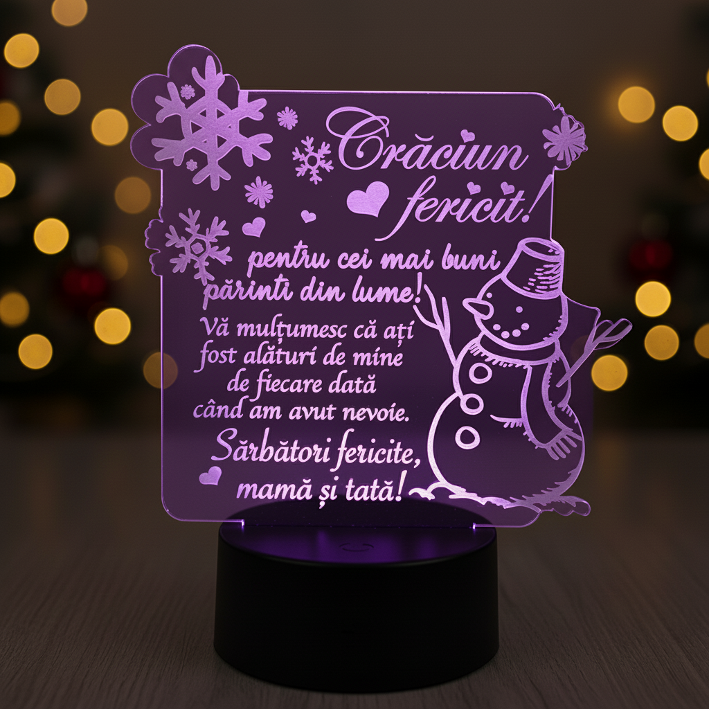 Trofeu LED multicolor – Trofeu pentru parinti de Craciun